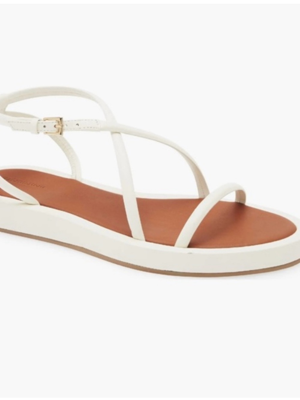 Reformation White Strappy Flat Sandals